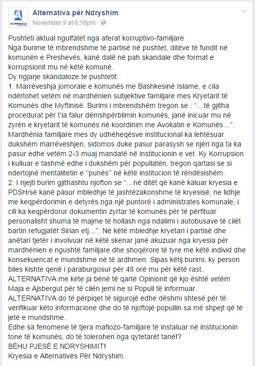 alternativa per ndryshim