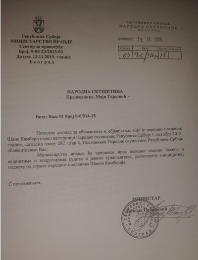 shkresa ministria e drejtesise