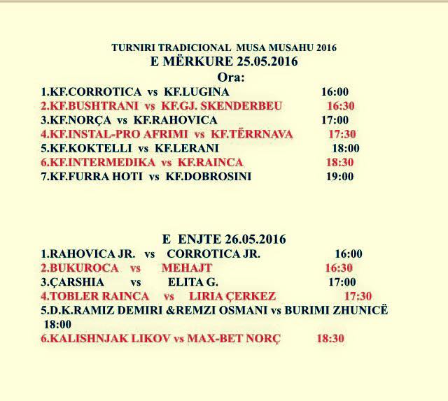 turniri musa musahu 2016 ndeshjet e merkure